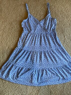 Hollister Light Blue Floral Tiered Mini Dress